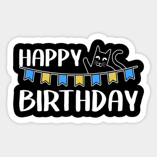 Happy Birthday Cat Dad Owner Sweet Funny Gift Present Sticker